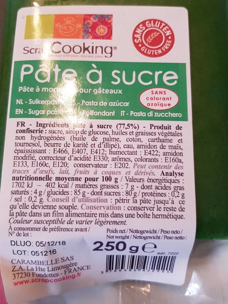 Pâte à Sucre - Vert - 250G - Scrapcooking