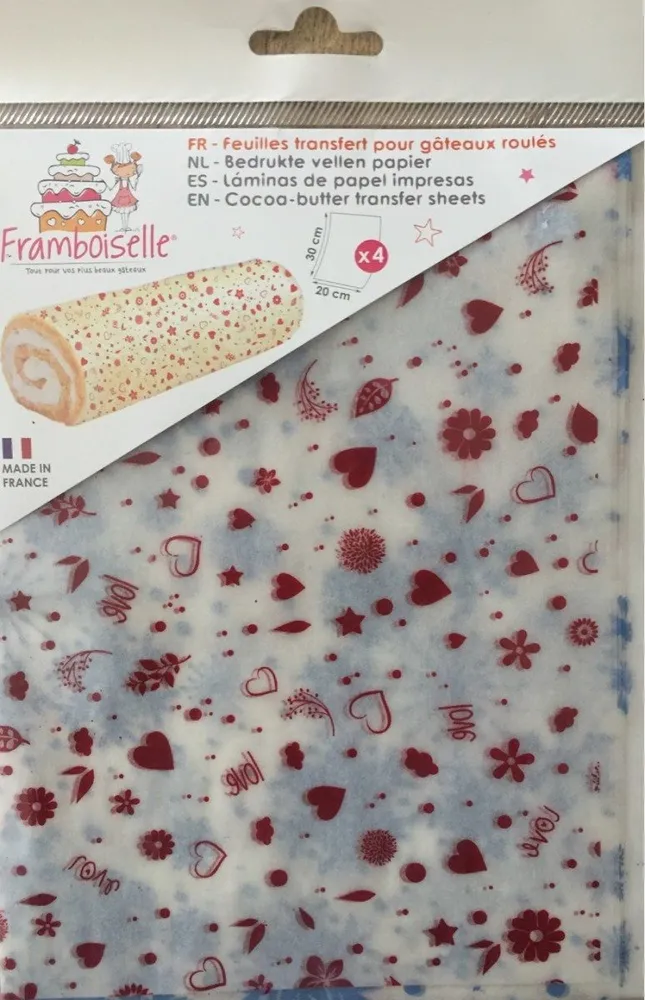 Feuilles transfert pour gâteaux roulés