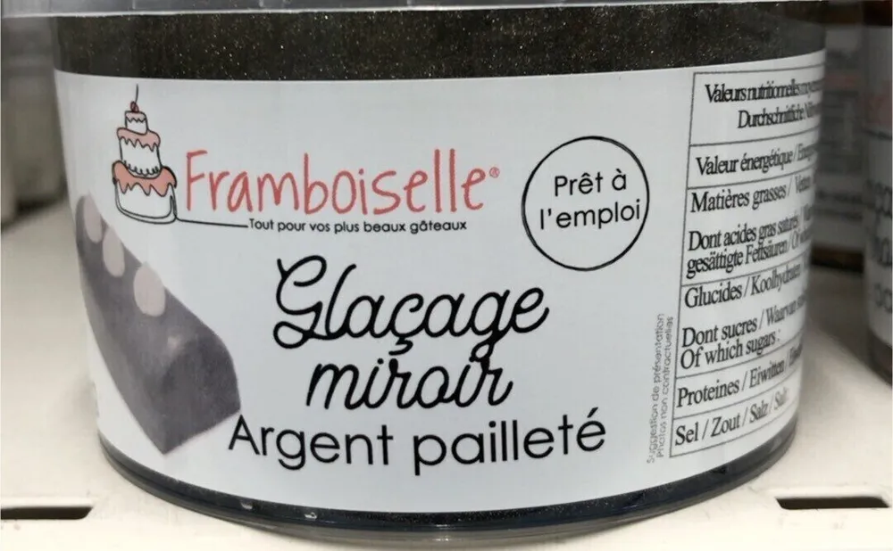 Glaçage miroir argent pailleté