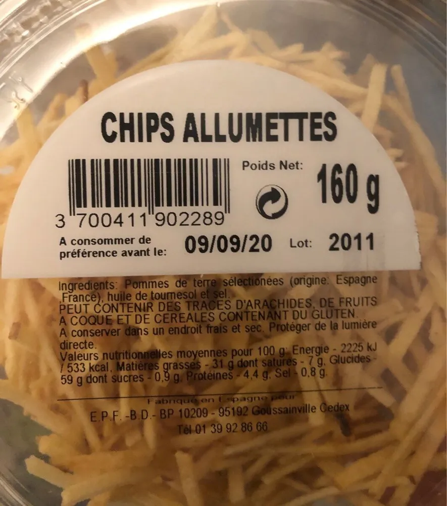 Chips allumettes