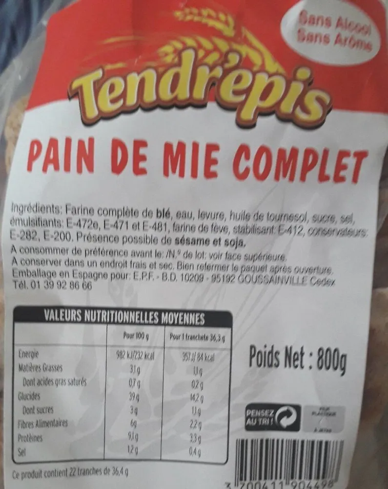 Pain de miel complet