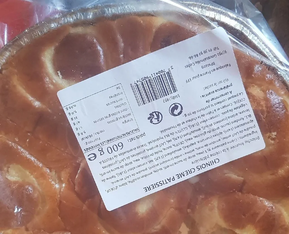 Chinois crème pâtissière