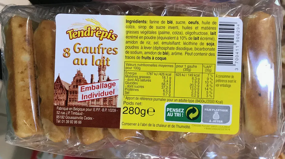 8 Gaufres au lait