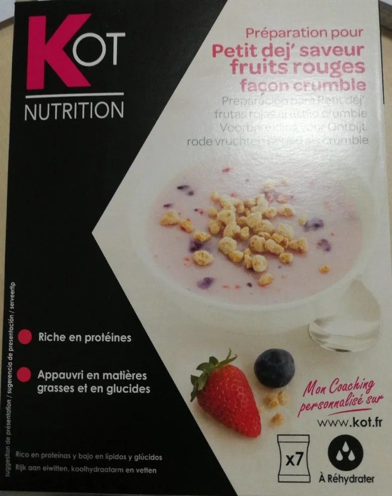 Préparation pour Petit dej' saveur fruits rouges façon crumble