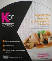 Aiguillettes de poulet et champignons à la crème