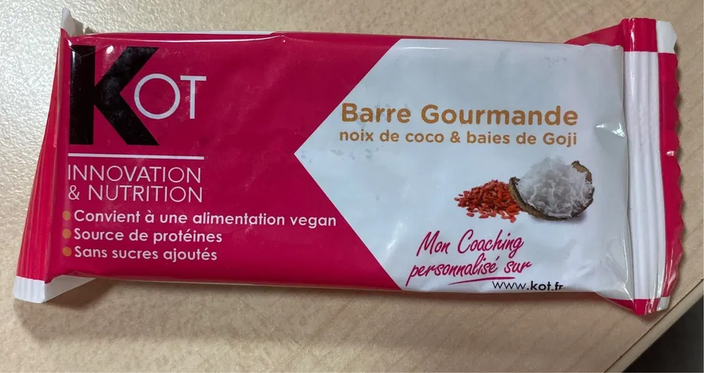 Barre gourmande noix de coco et baies de goji
