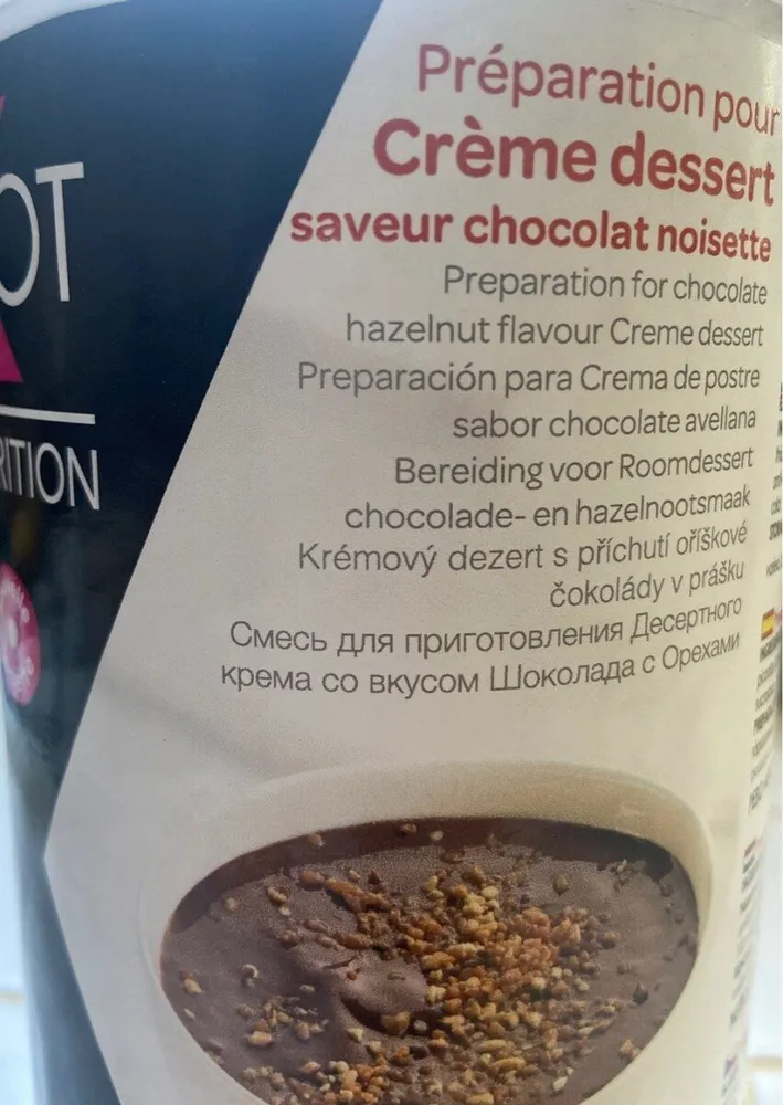 Préparation pour crème dessert saveur chocolat noisette