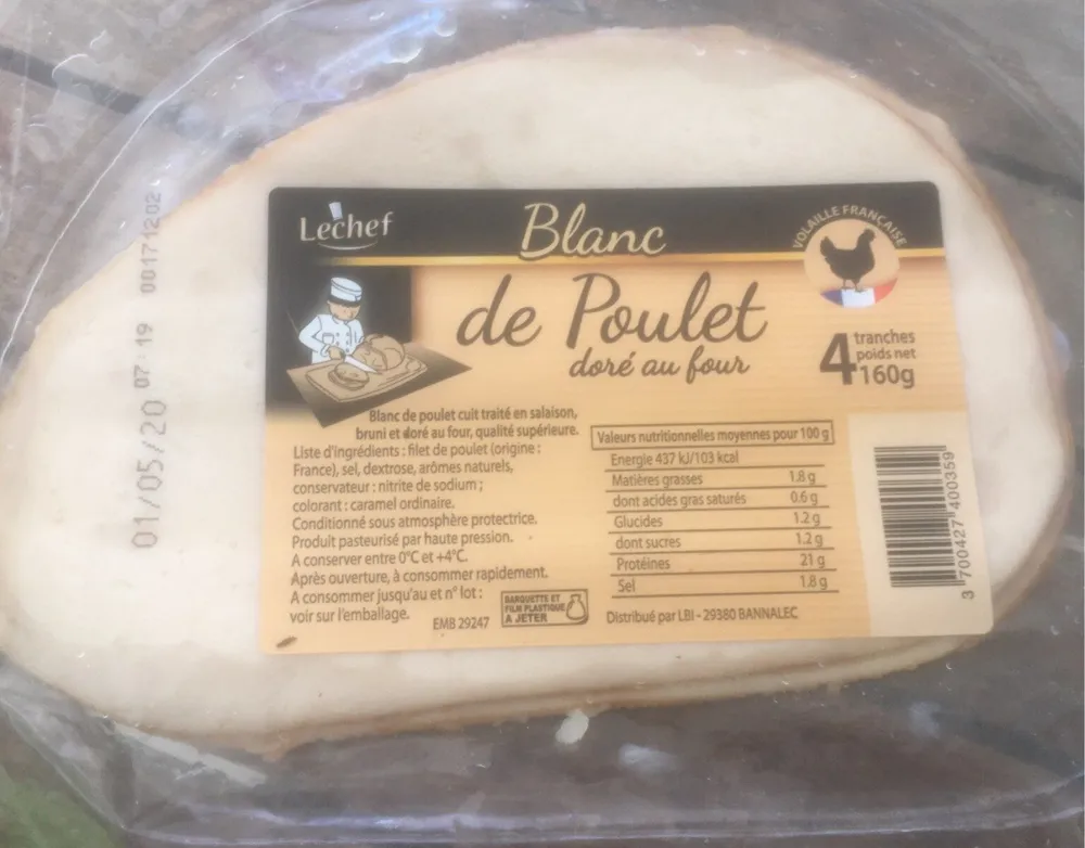 Blanc de poulet doré au four