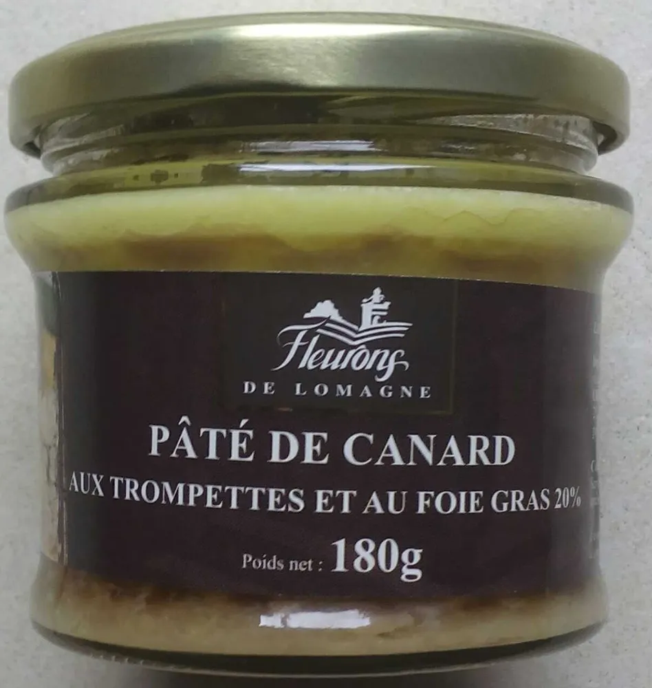 Pâté de canard aux trompettes et au foie gras 20%