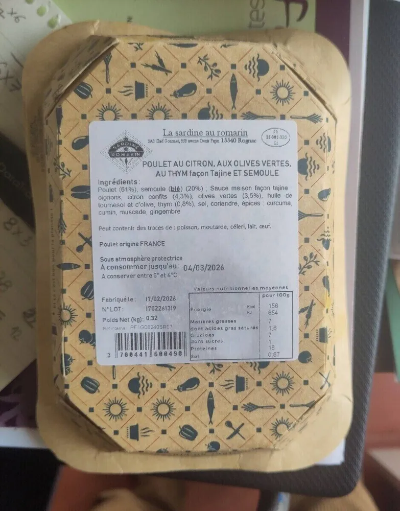 Poulet au citron façon tajine