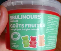 Sbulinours goûts fruités