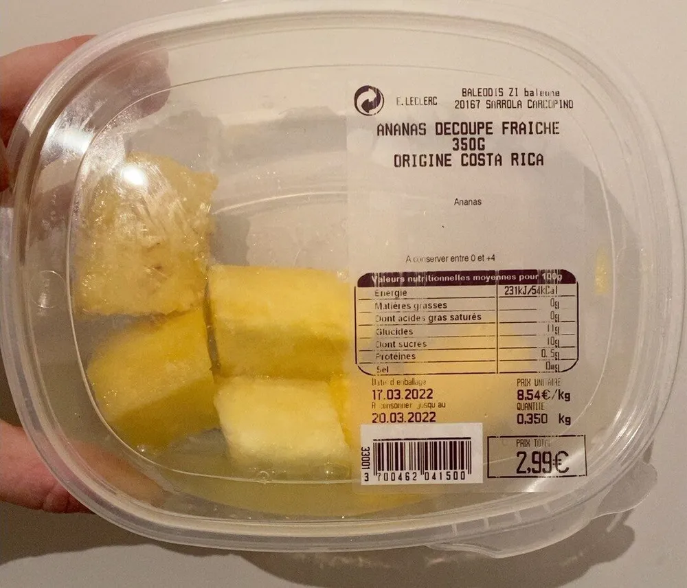 Ananas decoupe fraiche