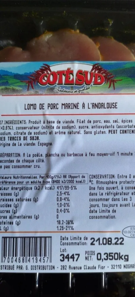 momo de porc mariné à l'Andalouse