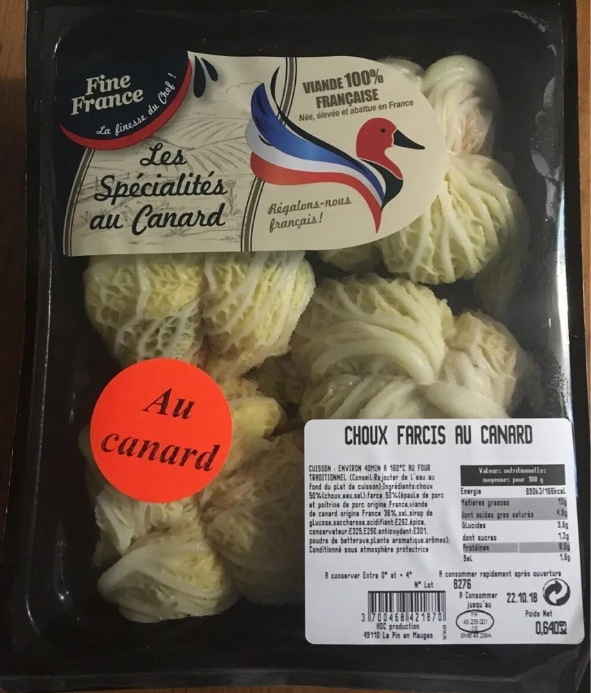 Choux farci au canard
