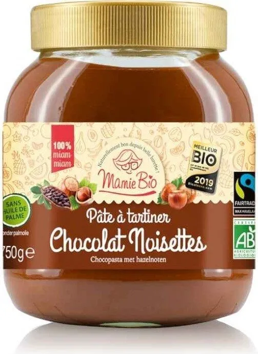 Pate à tartiner chocolat noisette équitable bio