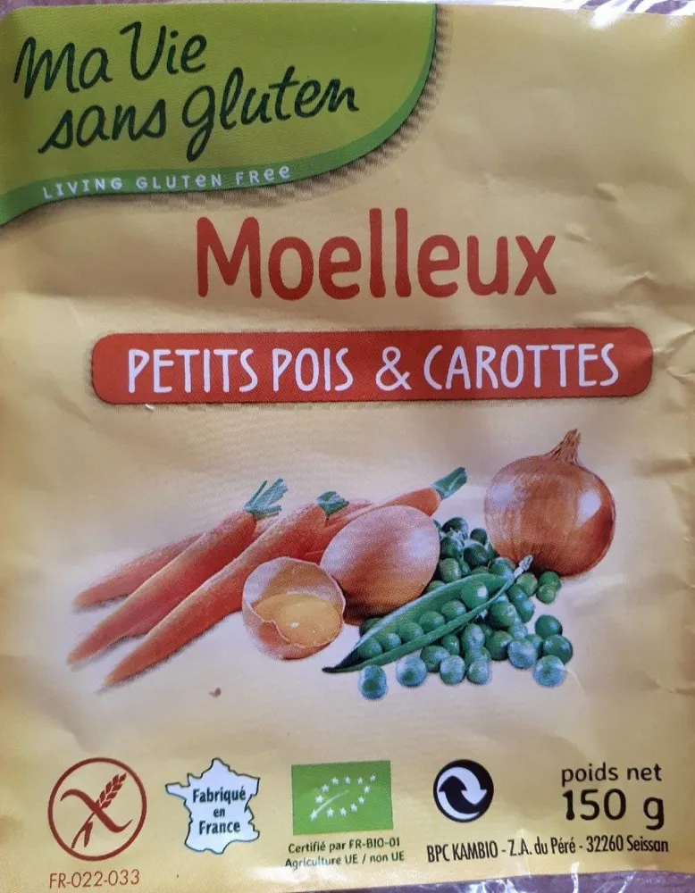 Cake salé sans gluten à base petit pois et carottes