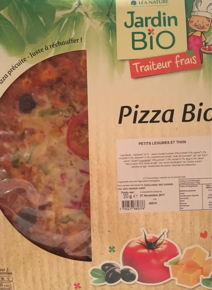 Pizza bio petits légumes et thon