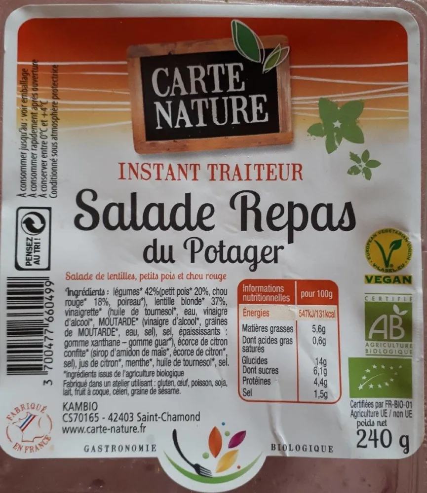 Salade repas du potager