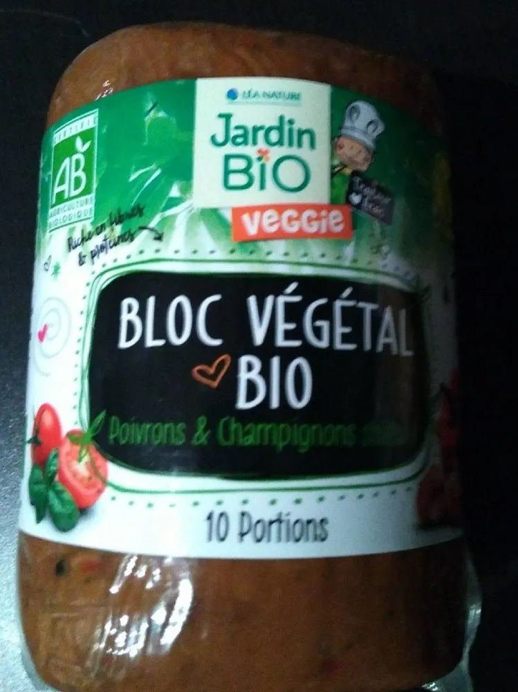 Bloc végétal bio:  poivrons et champignons shitake