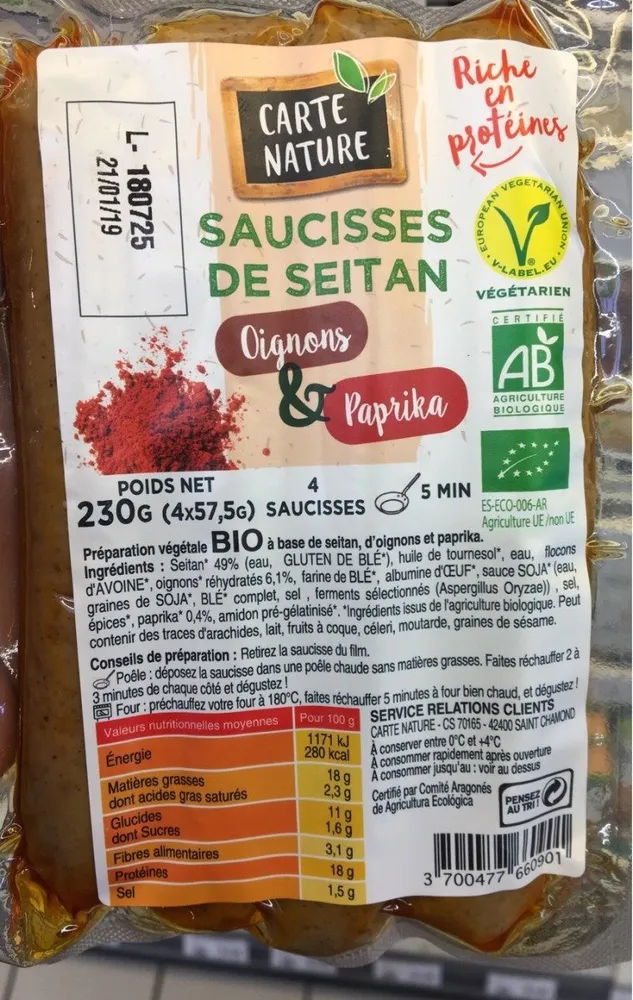Saucisses de Seitan