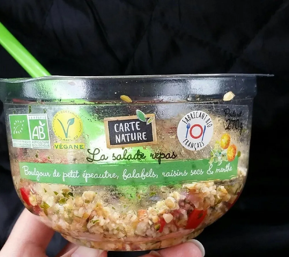 Boulgour de petit épeautre falafel raisins secs et menthe