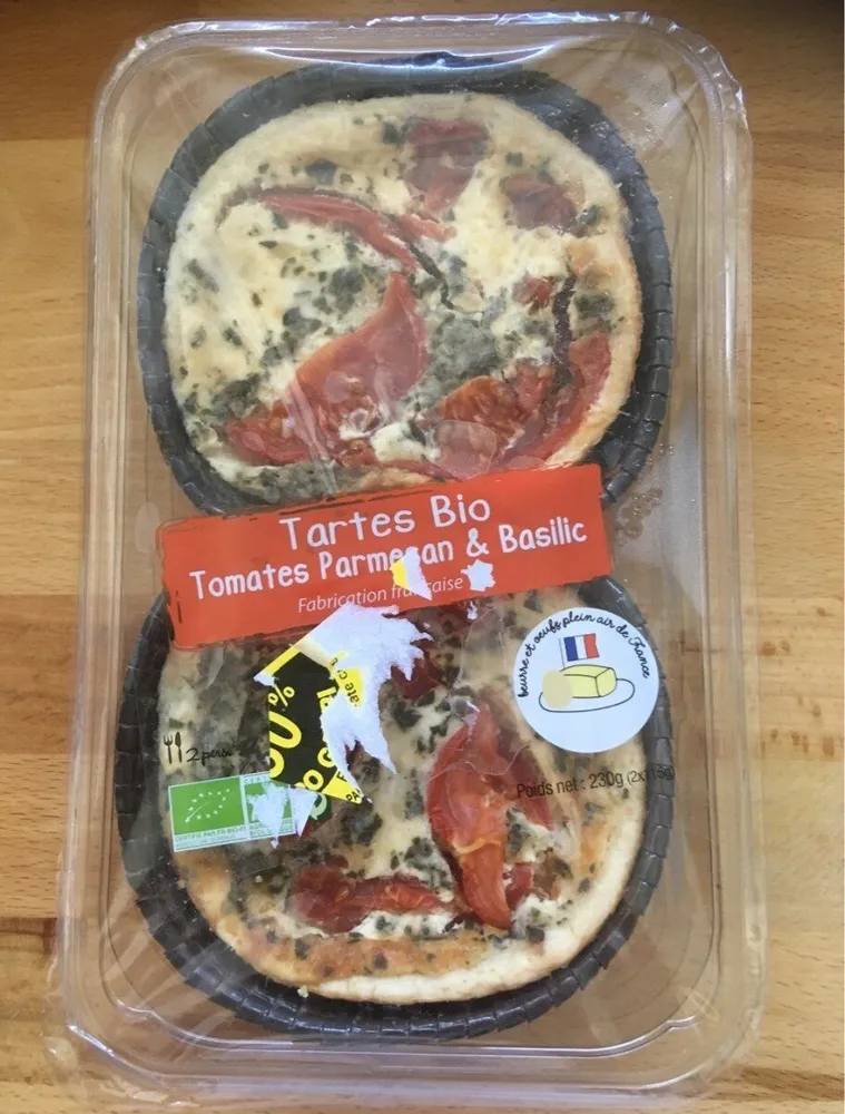 Tartes Bio Tomates Parmesan & Basilic