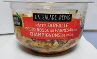 Pâtes farfalle pesto rosso au parmesan aop champignons