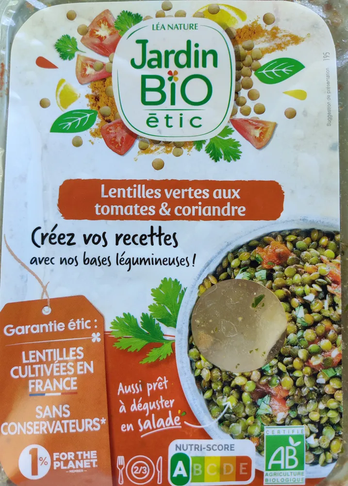 Lentilles vertes aux tomates & coriandre
