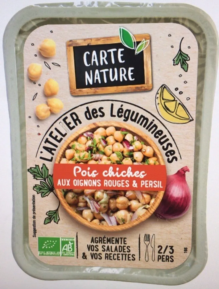 Pois chiches aux oignons rouges et persil