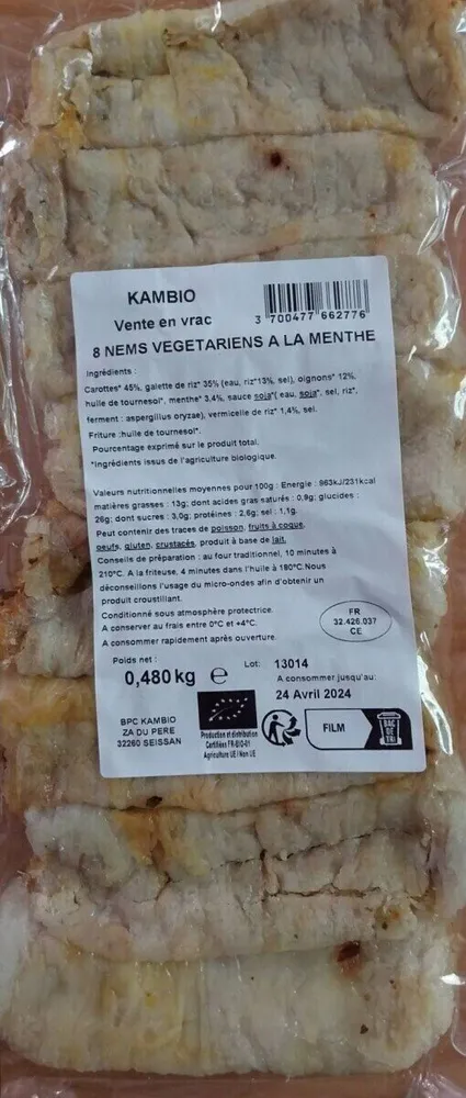 Nems végétariens à la menthe