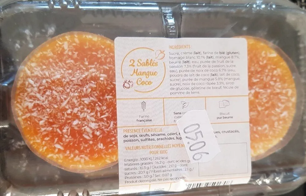 2 sablés mangues coco