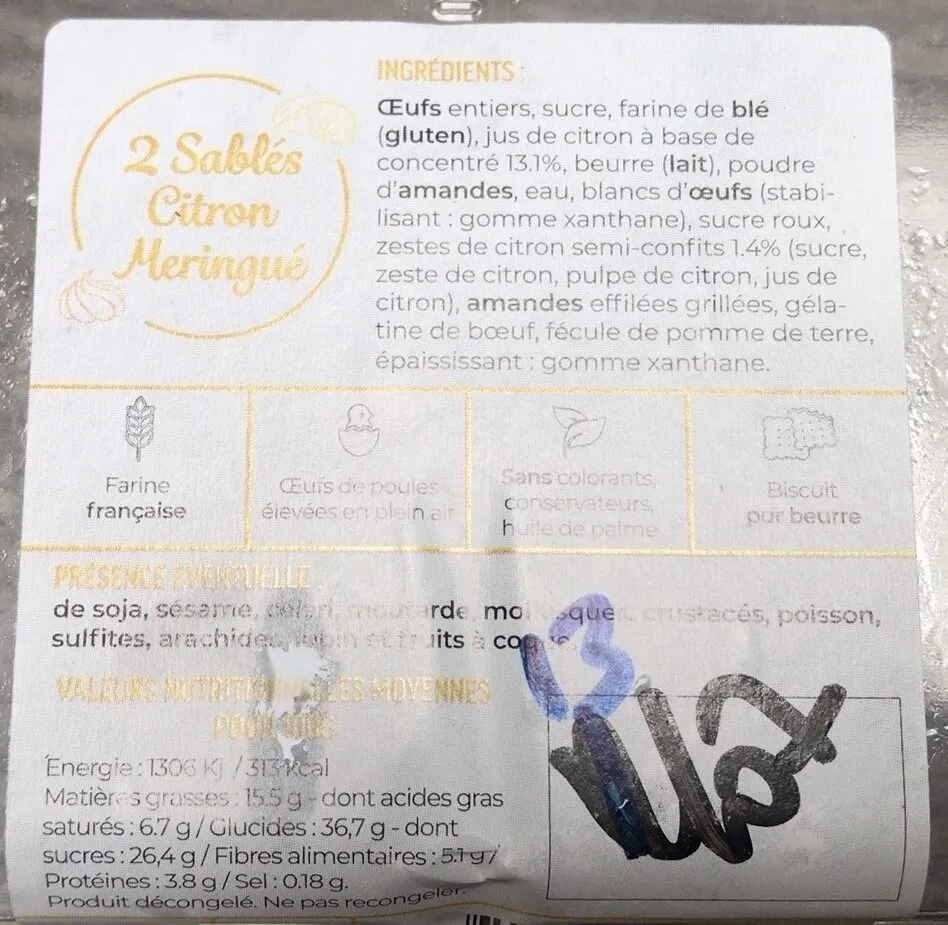 2 sablés citron mringué