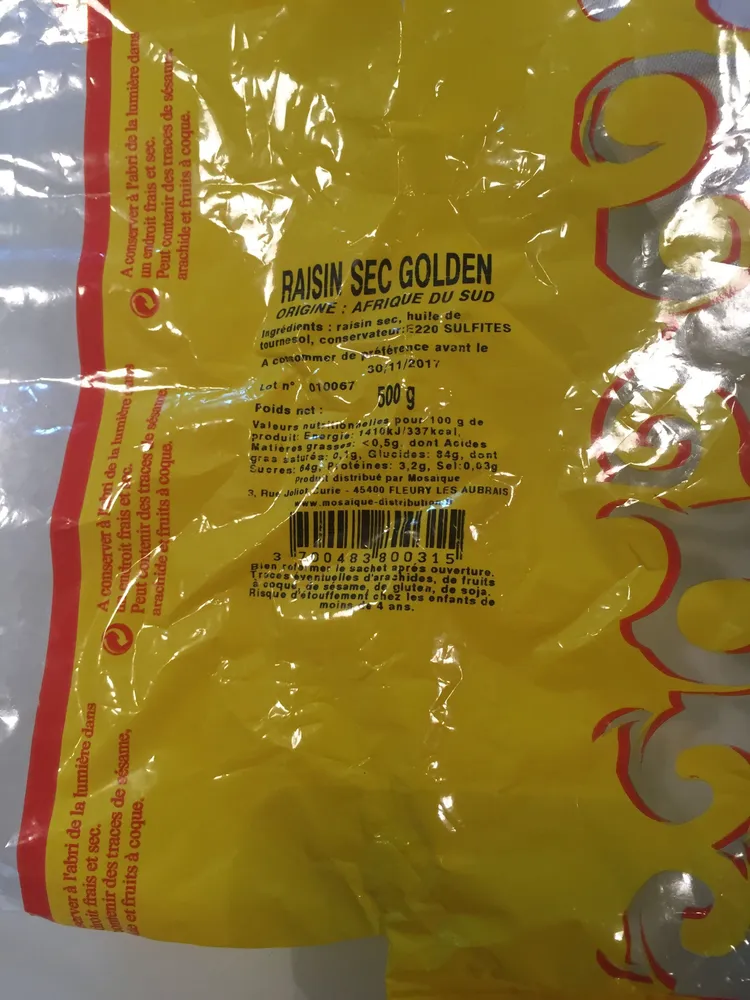 Raisin sec Golden