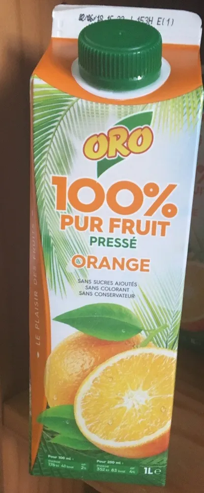 100% Pur fruit pressé orange