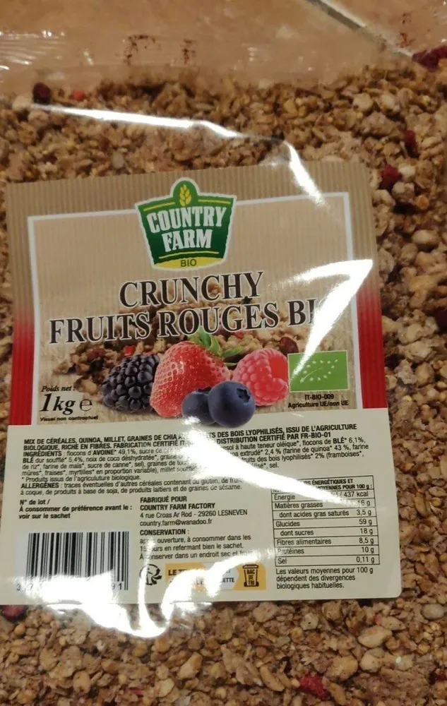 Crunchy fruit rouge bio