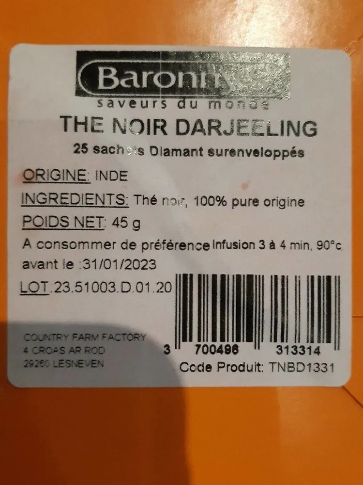 Thé noir Darjeeling