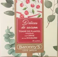 Tisane de plantes aromatisée a la cerise et a la rhubarbe