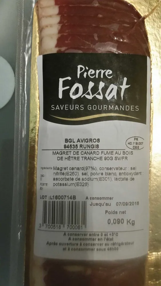 Magret de canard fumé au bois de hetre