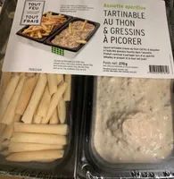 Tartinable au thon et gressins à picorer
