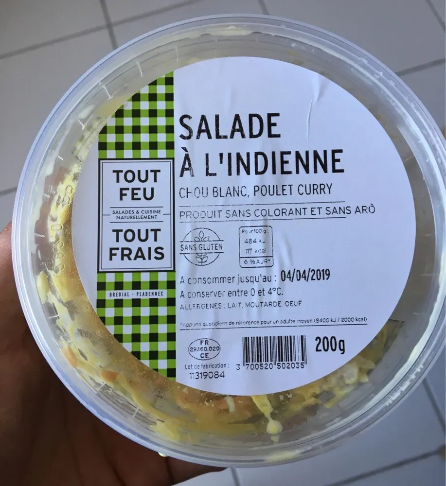 Salada a l'Indienne - Chou blanc, poulet curry