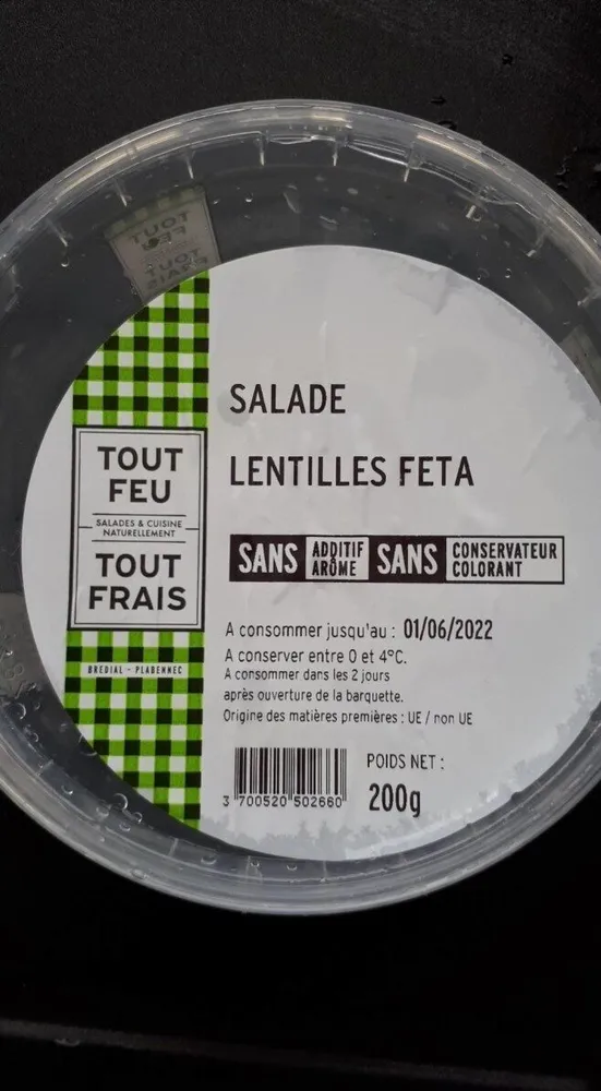 Salade lentilles feta