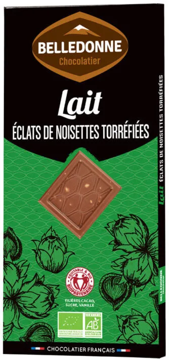 Tablette chocolat lait éclats de noisettes torréfiées
