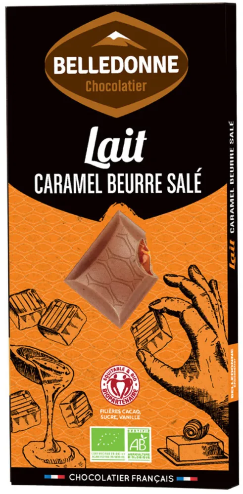Tablette chocolat lait caramel beurre salé