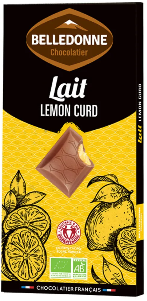 Tablette chocolat lait lemon curd