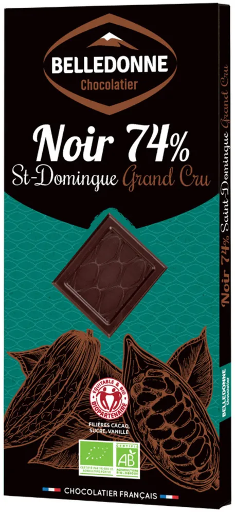 Tablette noir 74% St-Domingue Grand Cru
