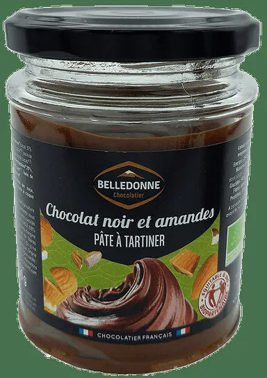 Pâte à tartiner chocolat noir et amandes