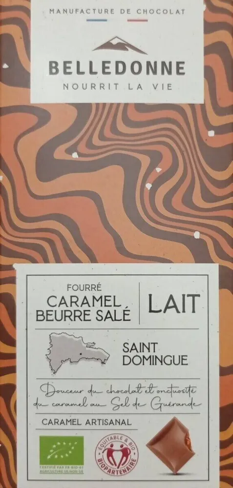 Tablette chocolat au lait fourré au caramel au beurre salé