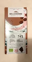Tablette de chocolat noir fourrage crème de café 74%
