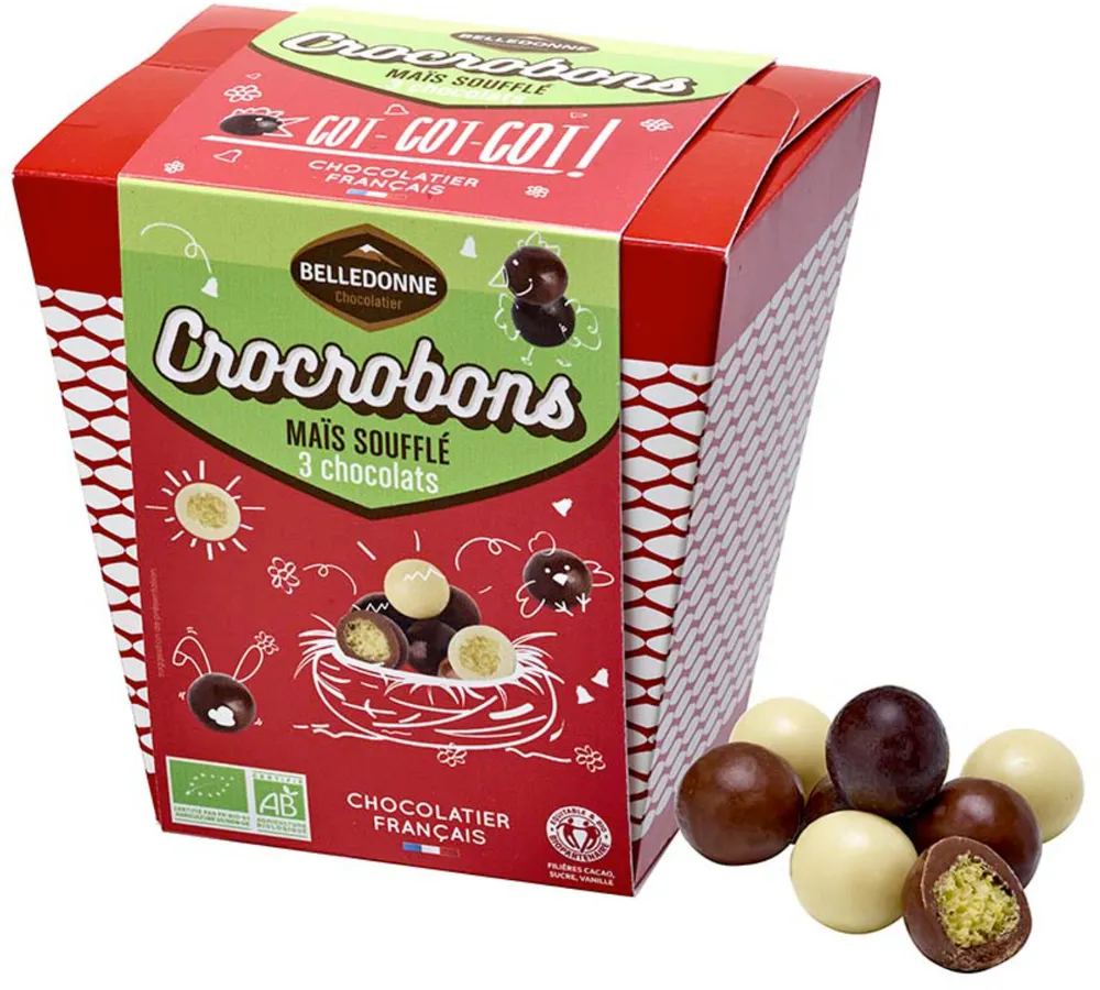 Crocobons maïs soufflé 3 chocolats