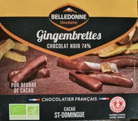 Gingembrettes confit enrobé de chocolat noir 74%